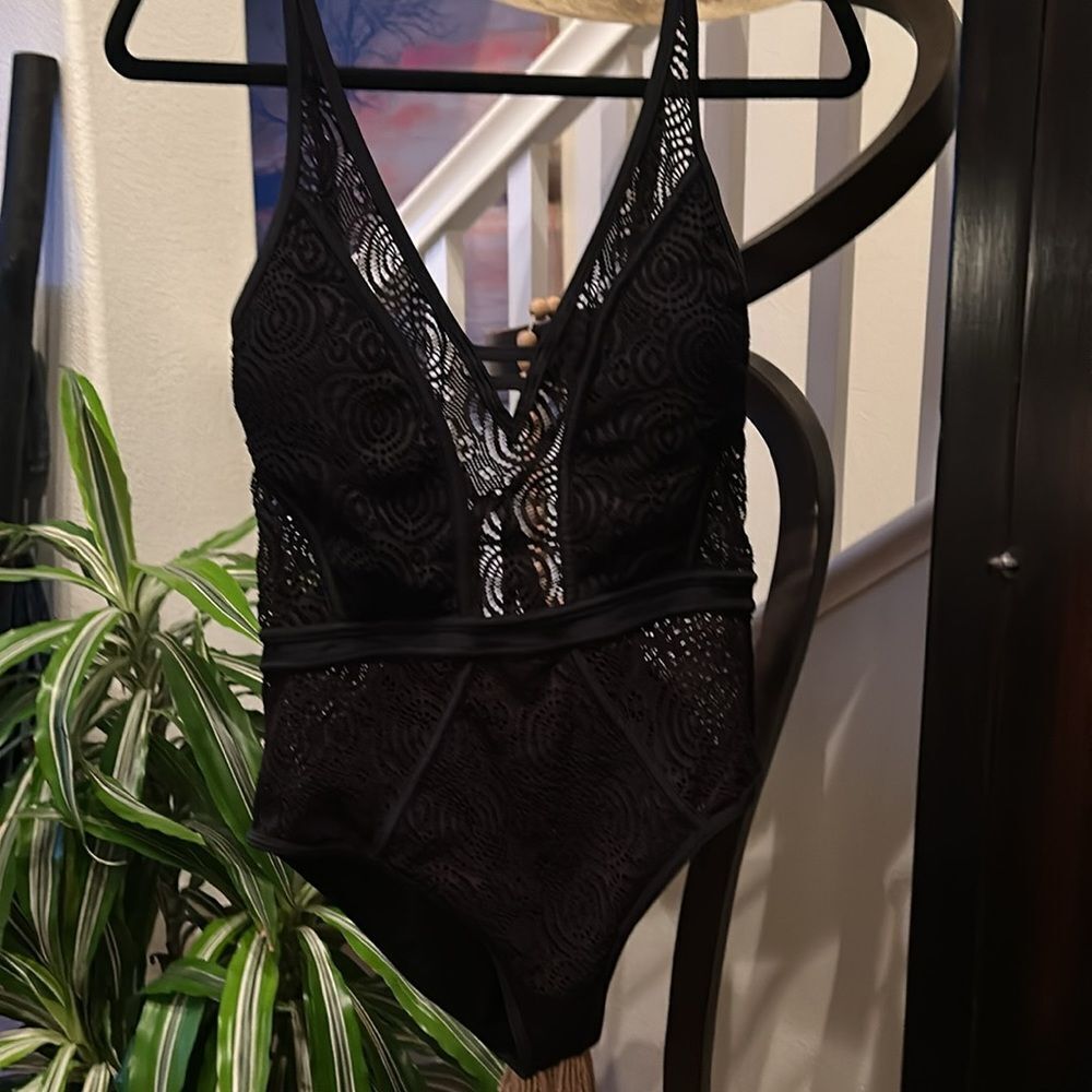 Elegant Black Lace Bodysuit